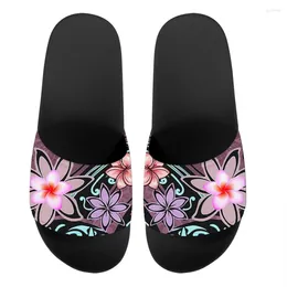 Slippers Women Summer Slide Sandals Beach Hawaiian Flower Pattern Flip Flops Thick Soled Men Couple Bathe Shoes Zapatillas Mujer