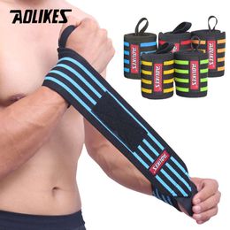 AOLIKES 1PCS Wristband Wrap Elastic Breathable Adjustable Weight Lifting Powerlifting Gloves Bandage Wrist Support Fiess L2405