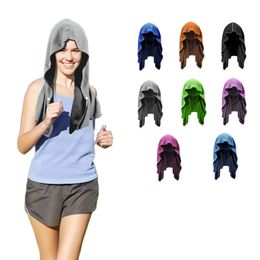 Cool hooded towel UPF 50head and neck sun protection instant cool sweat towel for weather suitable for gym outdoor sports 240521
