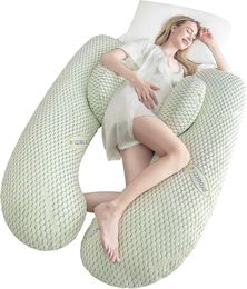 Maternity Pillows Pregnant woman pillow U-shaped full pregnancy body pillow back support buttocks legs and abdomen for pregnant women. (Green) Y240522