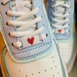 Luminous Shoe Lace Metal Buckle AF1 Heart Love Decorations Shoelaces Buckles DIY Sneaker Shoe Laces Lock Accesories New 1Pair