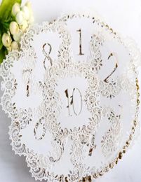 100pcs Laser Cut Romantic Wedding Table Number Table Cards Holo Card Numbers Party Supplies Wedding Decoration Seat 6ZZ191091769