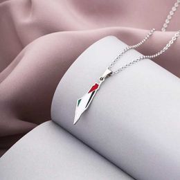 Pendant Necklaces Palestinian Pendant Chain Necklace Stainless Steel Chain Necklace Fashion Jewellery Christmas Gift d240522