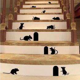 Wall Stickers Animal Mural Art Mouse Hole Fashion Creative Kids Room Kitchen Bedroom Baseboard Home Decoration