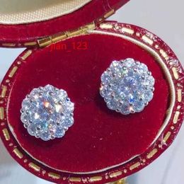 Diamond Passed Test 0.5CT 1CT 2CT VVS Moissanite Earrings Studs 925 Silver Gold Plated Bling Studs Earrings Nice Gift for Men Women