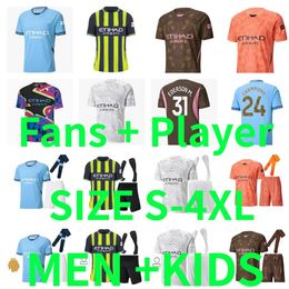 24 25 Player version MANCHESTE Man City HAALAND SOCCER JERSEYS 2024 2025 MANS CITIES GREALISH MAHREZ DE BRUYNE FODEN RODRIGO football shirt men kids kit uniform