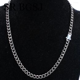 Choker 7x9mm Punk Twist Fashion Jewelry For Men Gold Plated Stainless Steel Cuban Chain Necklace 20"
