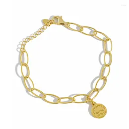 Link Bracelets Jewellery Silver 925 Oval Chain With Round Tennis Bracelet Sterling