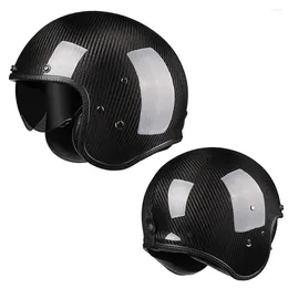 Motorcycle Helmets Japan Korea Vintage Carbon Fiber Open Face Helmet Retro Personalized Motorbike Scooter Riding Casco Moto Casque