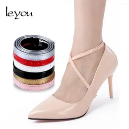 Shoe Parts Leyou Women High Heels Belt Leather Shoelaces Adjustable Shoes Clips Band Accessories