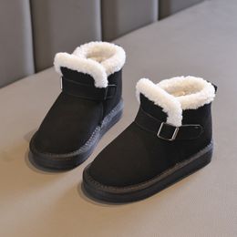 Children Snow Boots Winter Super Warm Thicken Plush Ankle Boots for Kids Girls Boys Flat Anti -slip Shoes Suede Footwear G11141