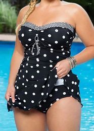 Women's Swimwear Polka Dot Plus Size Two Pieces Swim Skirt Women Swimdress Large Beach Wear Bathing Suit