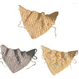 Hair Clips Fashionable Vacation Headscarf For Women Crochet Scarf Decorative Head Wrap Camping Ethnic Knitted Hairband