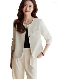 Women's Two Piece Pants Fashion Office Ladies Pant Suit Women Black Grey Beige Female Business Work Wear Jacket Blazer And Trouser Formal 2