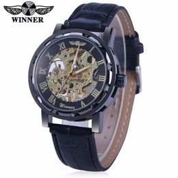 Winner Manual Hollow Mechanical Watch Foreign Trade Cross-Border Mens Watch One Piece Dropshipping Wristwatches 3041