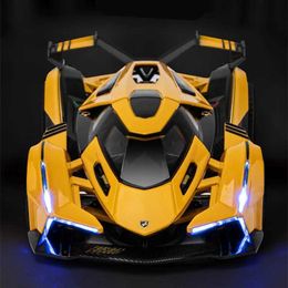 Diecast Model Cars 1 32 V12 Vision GT Gran Turismo Alloy Sports Car Model Diecast Metal Toy Concept Racing Car Model Sound and Light Childrens Gift