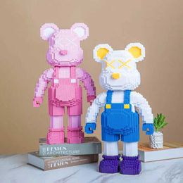 Blocks DIY Bear Violent Building Block Childrens Toy Height 35cm Picture Display Art Room Office Decoration Birthday and Christmas Gift H240523