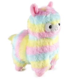 Plush Dolls 13CM Kawaii Rainbow Alpaca Plush Pendant Doll Stuffed Soft Colourful Alpaca Toy Cute Keychain Gift for Baby Children Ladies Bag H240521