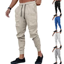 Men's Pants Casual Fashion Sports Tie Feet Personalized Hip Hop Drawstring Multi Pocket Trendy Training Jogging