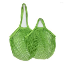 Storage Bags 20 Colors Reusable Shopping Portable Net Bag Fruit Vegetable Eco-friendly Cotton Foldable Mesh For