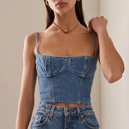 Women's Tanks Spicy Girls' Bra Top Tank Summer Waist Shrinking Slim Sexy Short Wearing Outer Straps