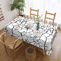 Table Cloth Cracked Effect Tablecloth 54x72in Wrinkle Resistant Protecting Indoor/Outdoor