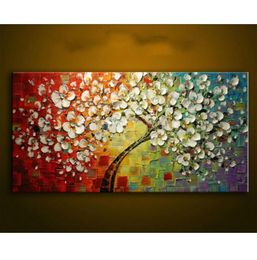 New Modern Oil Painting on Canvas Palette knife Colorful large Flowers Paintings House living room Decor Wall Art Picture9063312