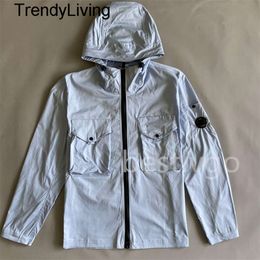 2024 new mens hoodie designer Mens Jackets Spring and autumn Hooded CP Jacket Multi Pocket lens decoration cotton material mens casual zipper