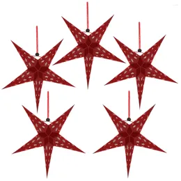 Table Lamps 5pcs 45cm Glitter Christmas Paper Lampshade 3D Star Pentagram Ceiling For Xmas Wedding