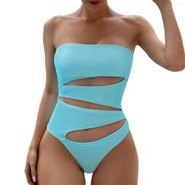 Women's Swimwear One-Piece Sexy Bikini Fashion With Bra Pads No Steel Support Swimming Costume Female High Waist Suits