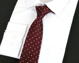 Mens 100 Silk Tie Cravat Polka dots Neckerchief Business Office Casual Necktie Red High density Waterproof 240522