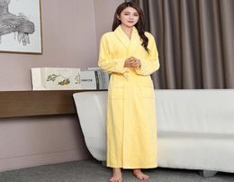 Women039s Sleepwear Women Cotton Terry Bathrobe Solid Towel Long Bath Robe Kimono Femme Dressing Gown Bridesmaid Robes4394966