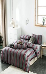 4Pcs Duvet Cover Bed Sheet Set Twin Full Queen Plaid Pattern Geometric Checkered 100 Cotton Soft Bedding Set Comforter Cover T2001416159