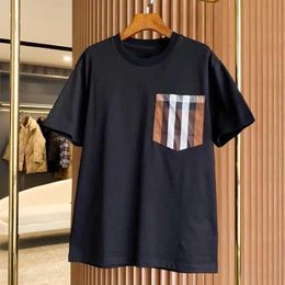 Men's T-Shirts Luxury brand design 2024 summer black loose cotton short sleeved T-shirt suitable for men and womens top tier T-shirts O-neck T-shirts Q240521