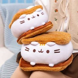 Plush Dolls 2 size biscuit plush cat pillow butter biscuit cat cute toy photography props decoration baby pillow doll H240521