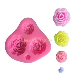 3D Rose Silicone Mould Fondant Cake Decorating Chocolate Sugarcraft Mould DIY Stereo Soap Making Moulds Hand Made Craft Clay Tool2279800