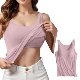 Women's Tanks Seamless Yoga Tops With Bra Women 2024 Sleeveless Fitness Sports T-shirts Gym Running Workout Shirt Clothing Tees