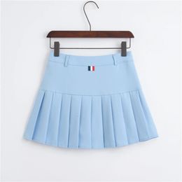 6 Color Summer Golf Skirts Preppy Style Stripe Women Skirt High Waist Pleated Skirt Female Mini Tennis Skirt Mujer 240517