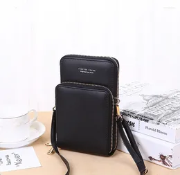 Shoulder Bags Fashion Women's Messenger Zipper Mobile Phone Bag Ladies PU Leather Card Holder