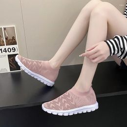 Casual Shoes Women Plus Size Sneakers Low Heels Gym Slip-on Women's Vulcanize 2024 Sock Female