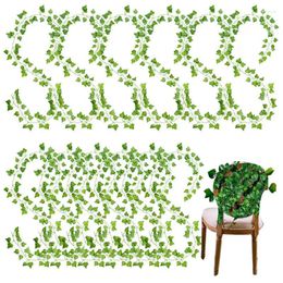 Decorative Flowers Fake Ivy 12-Strands Green Leaf Artificial Greenery Garland Hanging Plants Bedroom Aesthetic Decor For Home Garden