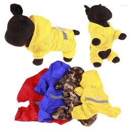 Dog Apparel Double-Layer Hooded Raincoat Four Seasons Pet Clothing Waterproof Coat Outdoor Husky Golden Puppy Reflective Rain