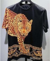 Summer New Brand Casual Tee Mens Leopard Printing T Shirt Men Tops Fashion Tee Tshirt Men Hiphop Short Sleeve Clothing2990386