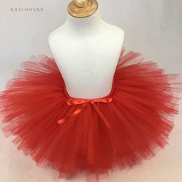 Skirts Candy Color Girls Tutu Skirts Baby Fluffy Ballet Tutus Dance Pettiskirts Underskirt with Ribbon Bow Kids Costume Party Skirts Y240522