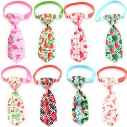 Dog Apparel 50/100 Pcs Pet Grooming Bowties Necktie Spring Flamingo Style Puppy Dogs Bow Ties Adjustable Supplies Bows