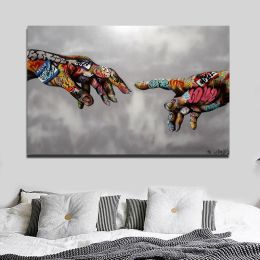 Graffiti Street Art Painting Hand Of God Wall Pictures For Living Room Canvas Art Classic Poster Prints Home Decor