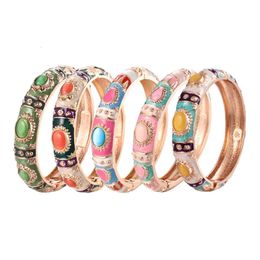 Enamel Bracelet For Women Bangle On Hand Hawaiian India Cloisonne African Jewellery Womens Hand Bracelets Bohemian Designer Gifts 240522