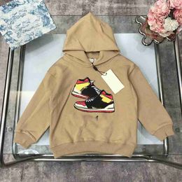 Top designer kids pullover baby clothes Sports shoe pattern print Hooded sweater for boy girl Size 100-150 CM child sweatshirts Sep25
