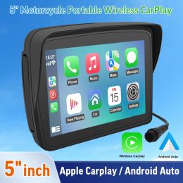 car Portable 5 Inch Waterproof Motocycle Carplay Wireless Android Auto Screen Bluetooth Motorcycle Navigation Multimedia Player