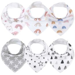 Bibs Burp Cloths Baby Bandana Scarf Newborn Feeding Drool Scarf 100% Organic Cotton Triangle Scarf Saliva Towel Unisex Baby Teeth Scarf d240522